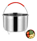 Panier CuitVapeur Vapeur en Acier Inoxydable 304 OD 216cm Petit CuitVapeur CuitVapeur en Acier Inoxydable avec Poignee en Silicone destine a Cuire Les Legumes Casseroles 6L