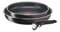 de Lot Ingenio 2 poeles 24 et 28 cm avec poignee amovible Noir Batterie de cuisinette tous feux sauf induction Empilable pour gain du place Revetement antiadhesif Titanium