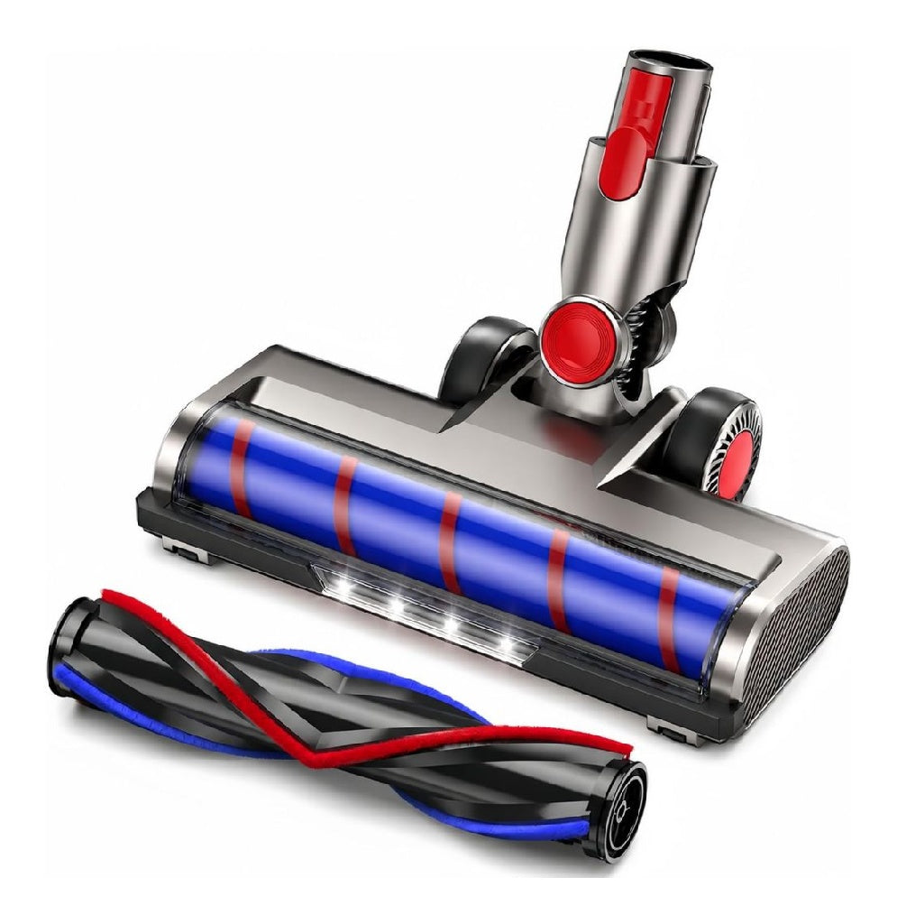 pour Brosse Motorisee V7 V8 V10 V11 V15 SV11 SV12 SV14 SV17 SV22 Tete d'Aspirateur de Rechange Compatible possedant 2 Rouleaux pour Tapis ainsi que Sols Durs Accessoire du Remplacement possedant 4 Phares LED