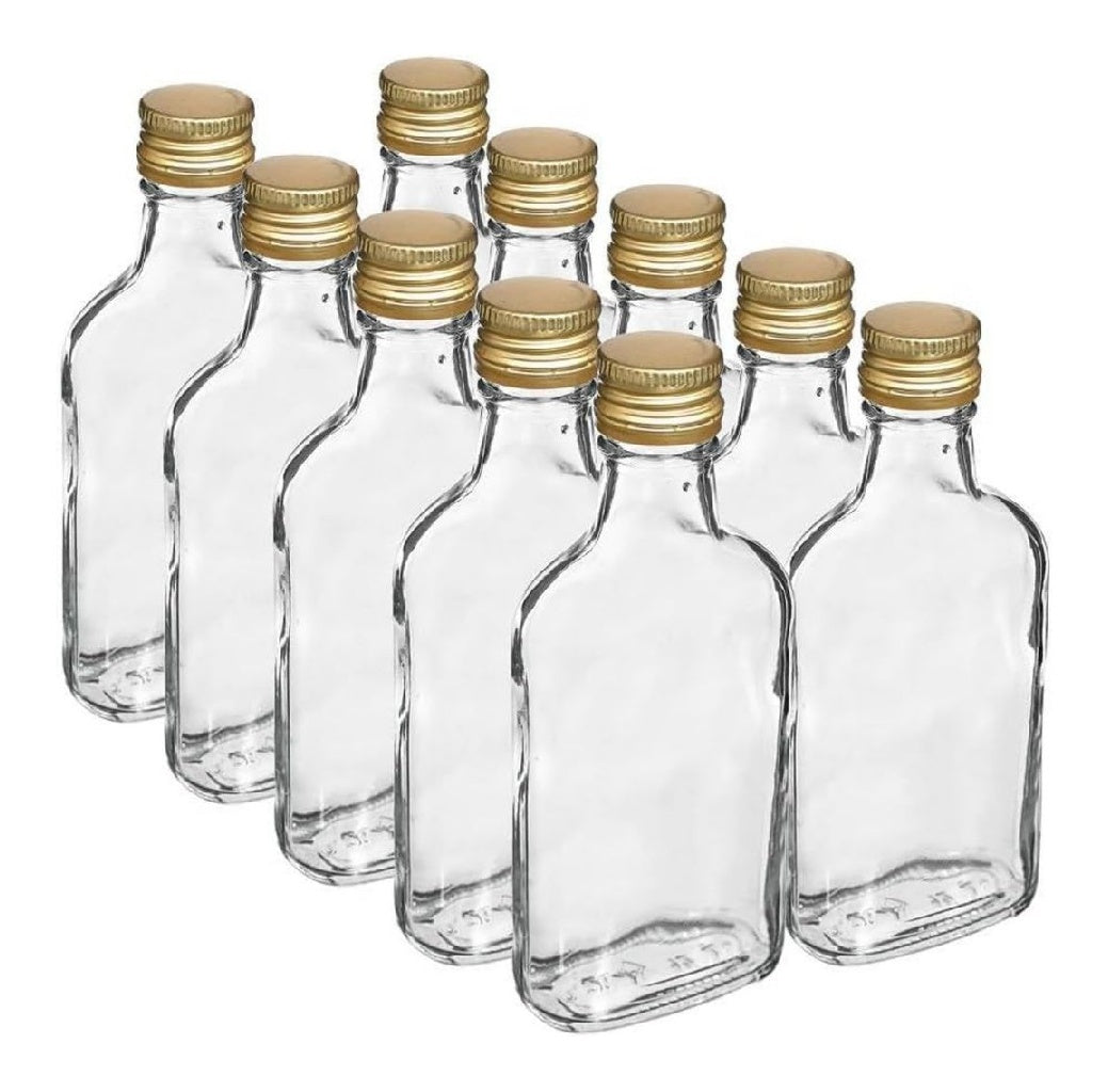 20 de Lot bouteilles dans verre 200 ml 02 l avec bouchons a visser en metal couvercles a visser ¨C Pour brasser du gin du vin de une vodka ¨C Diah 20 bouteilles de 200 ml bouchons a vis dores