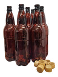 Lot de 24 bouteilles dans PET de 1 l avec bouchon a visser pour un stockage de la biere