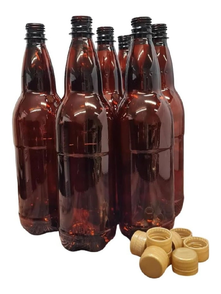 Lot de 24 bouteilles dans PET de 1 l avec bouchon a visser pour un stockage de la biere