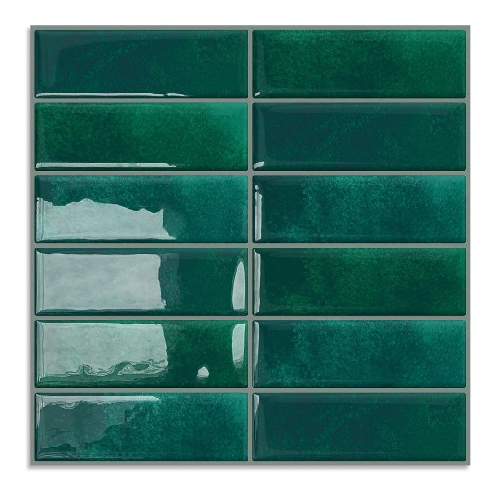 Mural Adhesif Carrelage Cuisine 3d Credence Adhesive Vert 10 Pieces AutocollantStickersVinylePlastiqueRectangleSalle de BainWashbasinBuanderieLavabo305x 305 cm