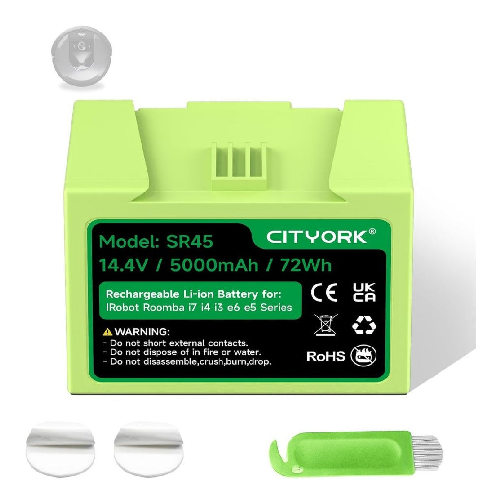 LiION ABLD1/ ABLD2 Batterie pour Roomba i7/i7 i4/i4 i3/i3 Plus destine a Roomba e5 e6 J7 i7150 i7156 i7158 i7550 i7556 j7558 e5150 e5152 e5154 e5158 e6198144V/5000mAh
